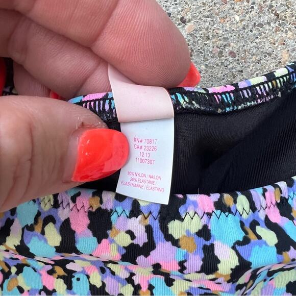 Victoria’s Secret Gold Strappy Neon Splatter Dot Bikini Bottoms - Picture 3 of 5